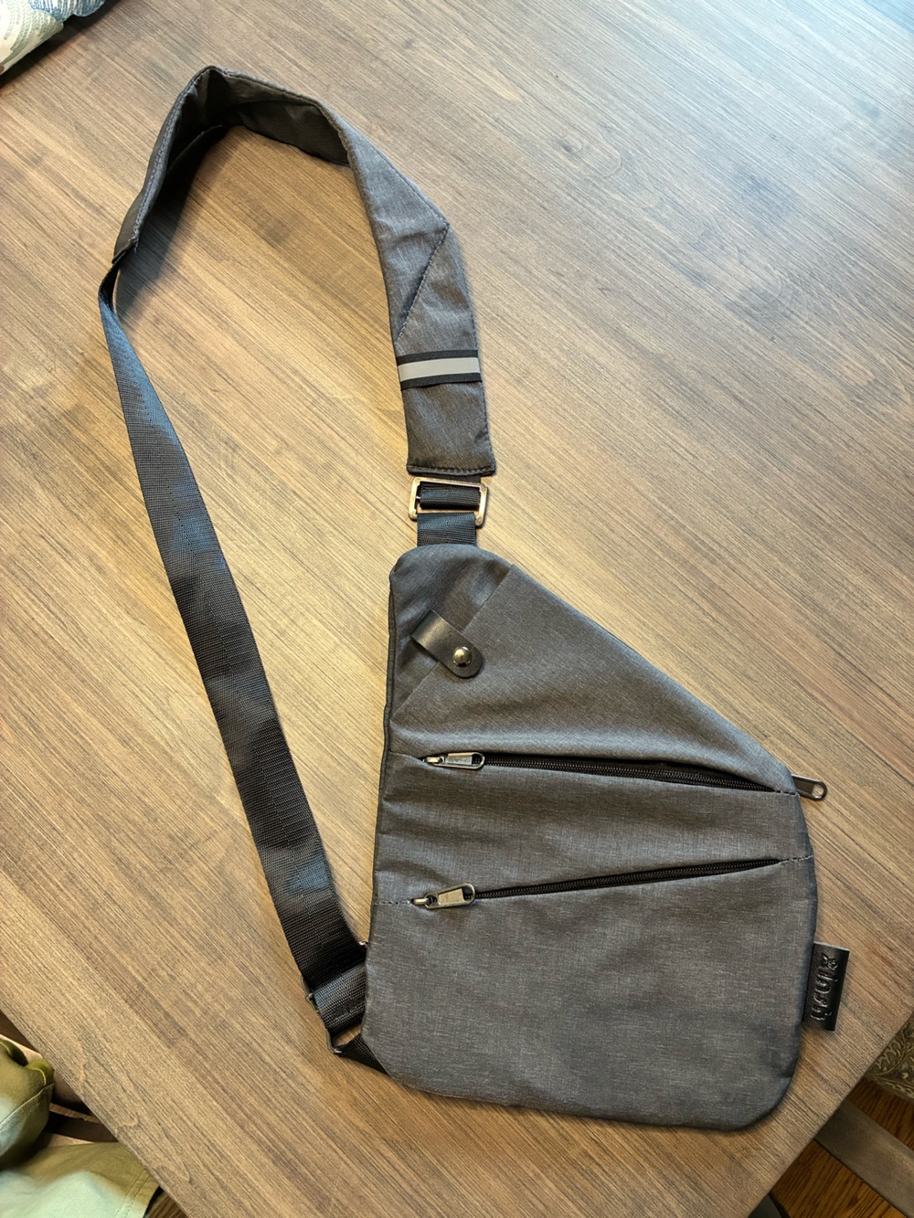Women’s Gray Crossbody Sling Bag - Minimal Utility Design